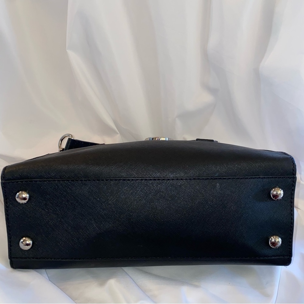 Michael Kors Hamilton Saffiano Black Leather Satchel w/Crossbody Shoulder Strap - Picture 6 of 16